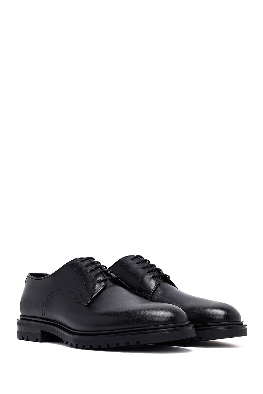 Men's Black Lace-Up Leather Classic Shoes