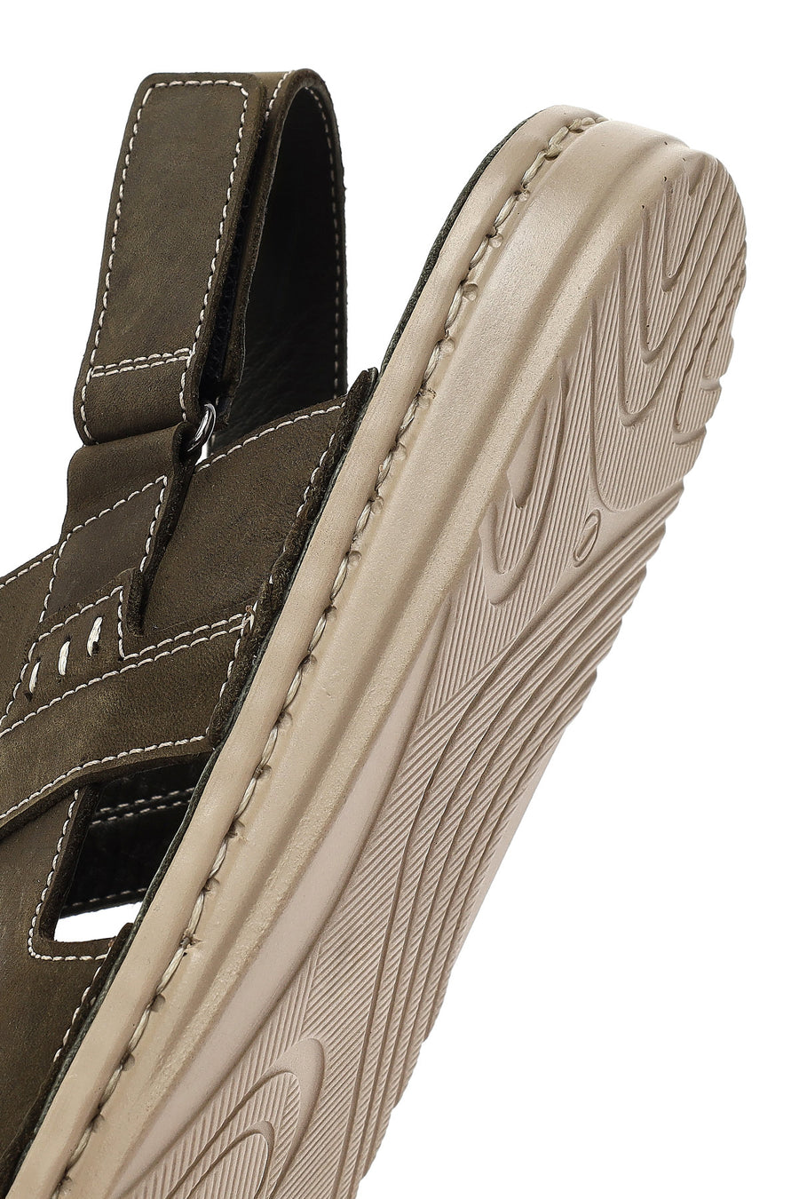 Men's Khaki Leather Sandals