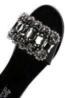 Women's Black Jelly Stone-Embellished Slippers | Derimod