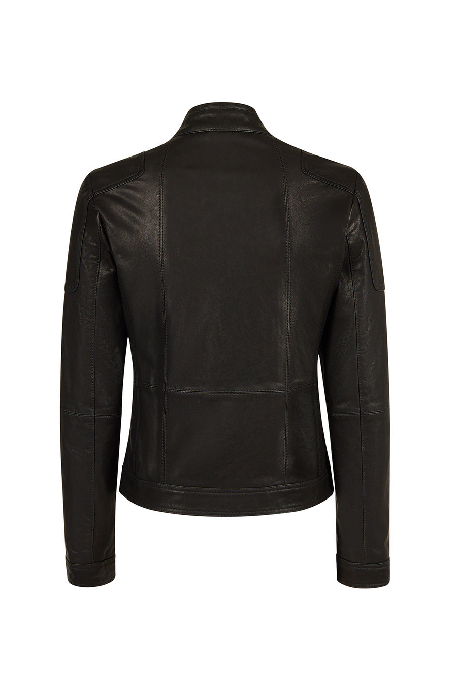 Smart Woman Black Short Leather Jacket