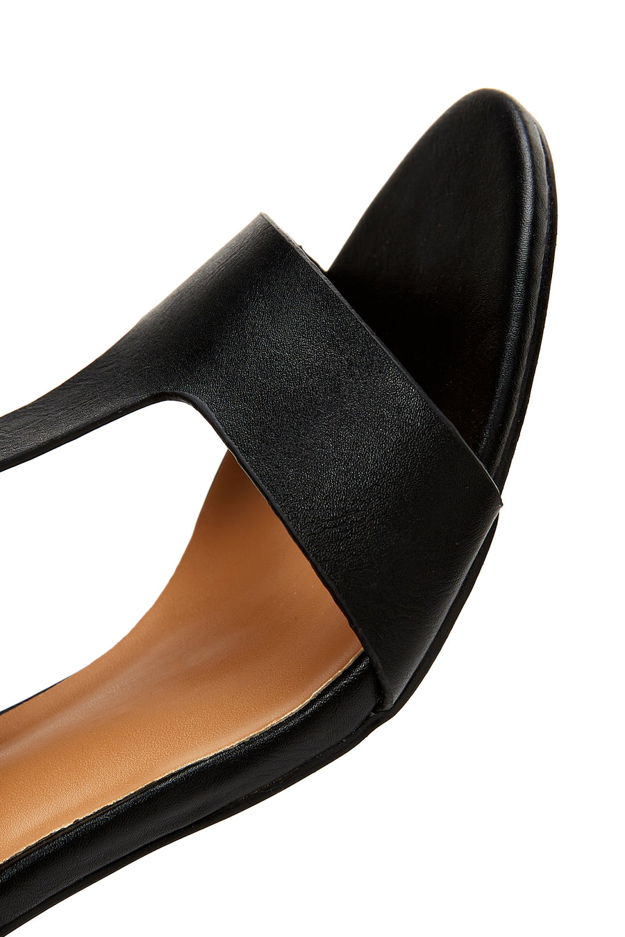 Women's Black Ankle Strap Thick Heeled Sandals