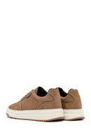 Men's Beige Lace-Up Thick-Soled Nubuck Leather Sneakers | Derimod
