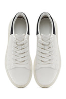 Erkek Beyaz Bağcıklı Deri Sneaker | Derimod