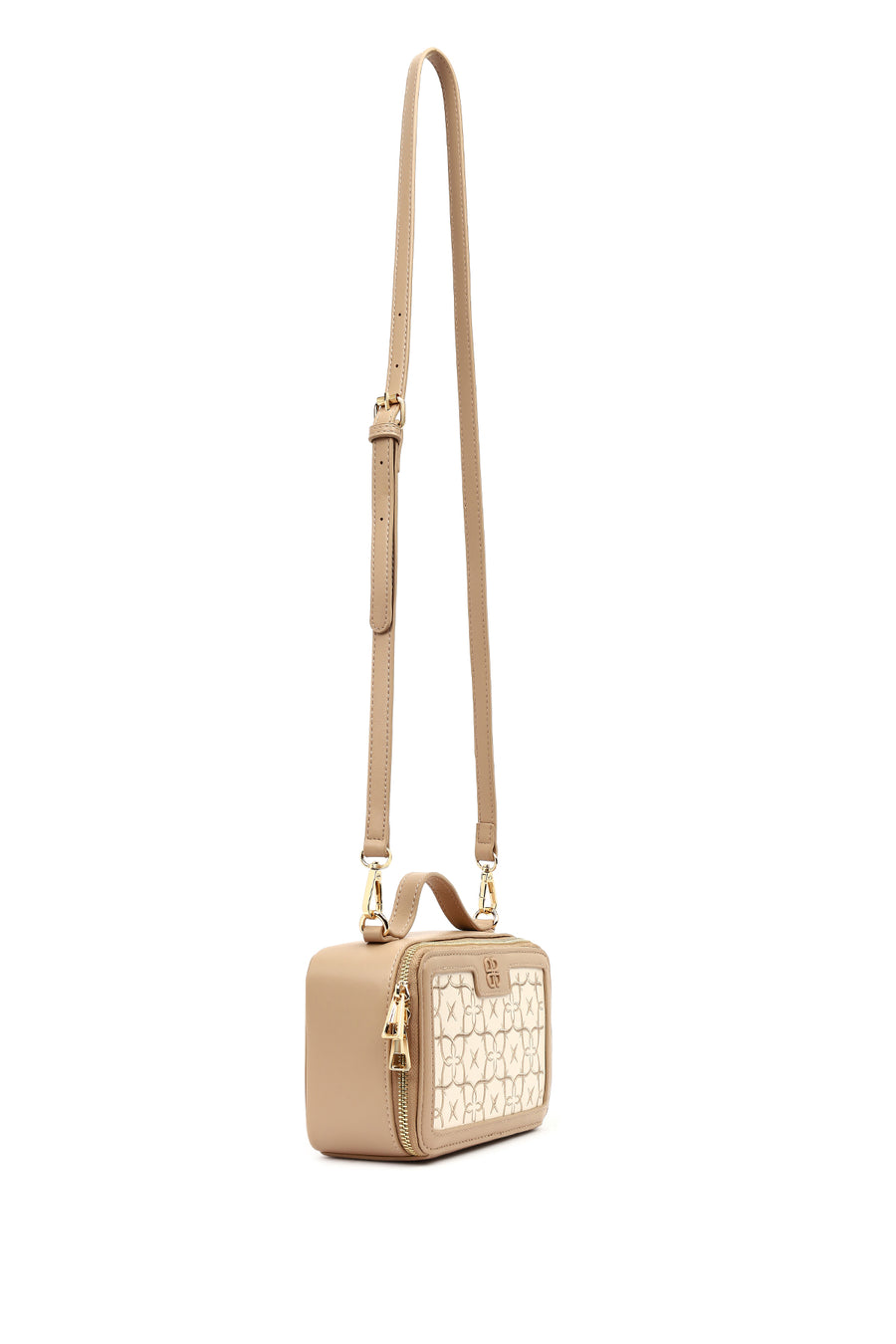 Women's Beige Long Strap Printed Shoulder Bag
