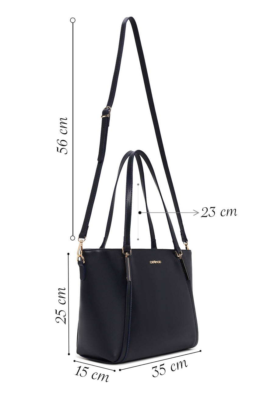 Woman Navy Long-Strap Classic Shoulder Bag