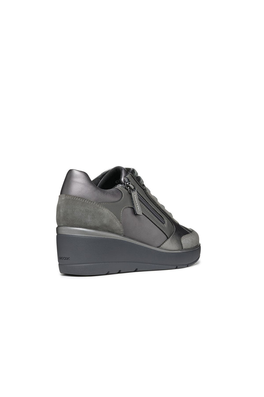 Geox Women's Gray Lace Up Thick Soled Sneaker