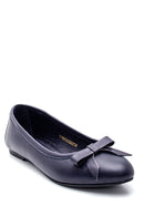 Women's Leather Bow Detailed Ballerinas | Derimod