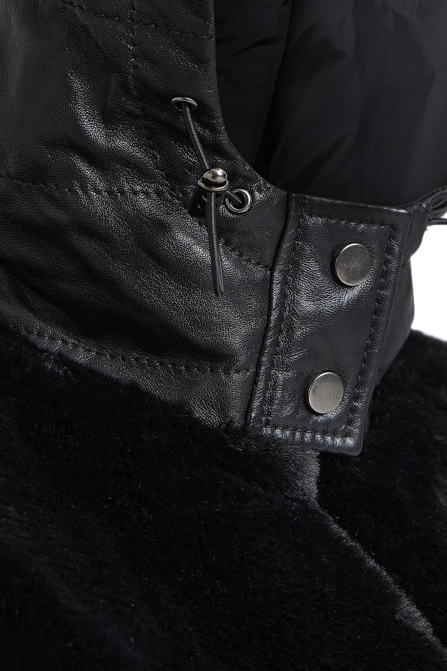 Alabama Kadın Siyah Kapüşonlu Teddy Mont