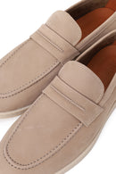 Male Beige Nubuck Leather Loafer | Derimod