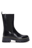 Women's Black Leather Chelsea Boots | Derimod