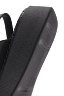 Women's Black Buckle Thick-Soled Leather Comfort Sandals | Derimod