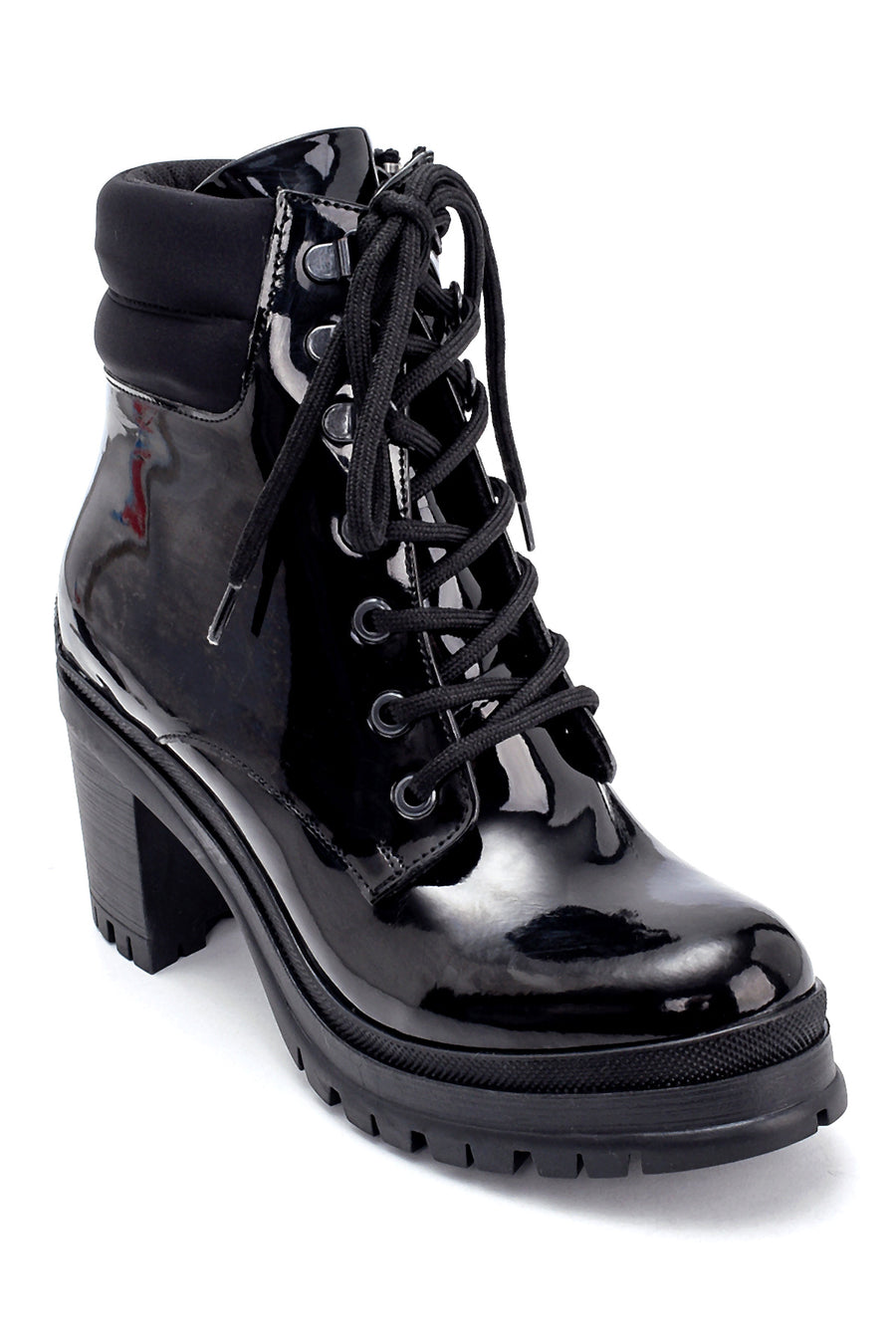 Women's Patent Leather Heeled Boots