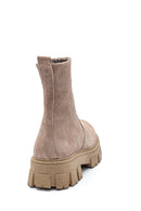 Women's Leather Suede Zipper Boots | Derimod