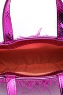 Women's Feathered Snake Patterned Derimod X Whenever Company Mini Handbag | Derimod