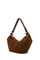 Woman Camel Suede Shoulder Bag | Derimod