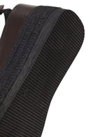 Woman Brown Ankle-Buckle Wedge-Heel Leather Sandal | Derimod