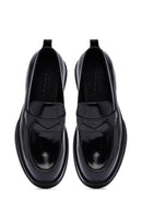 Male Black Thick-Soled Leather Loafer | Derimod
