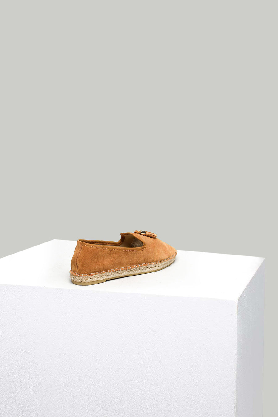 Mustard Women's Leather Espadrille with Tassel Detail