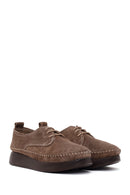 Woman Mink Lace-up Thick-soled Suede Comfort Shoes | Derimod