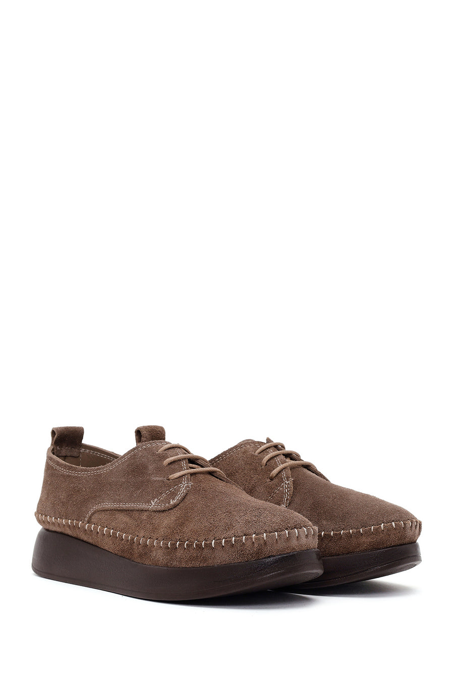 Woman Mink Lace-up Thick-soled Suede Comfort Shoes