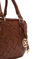 Woman Brown Braided Long-Strap Shoulder Bag | Derimod