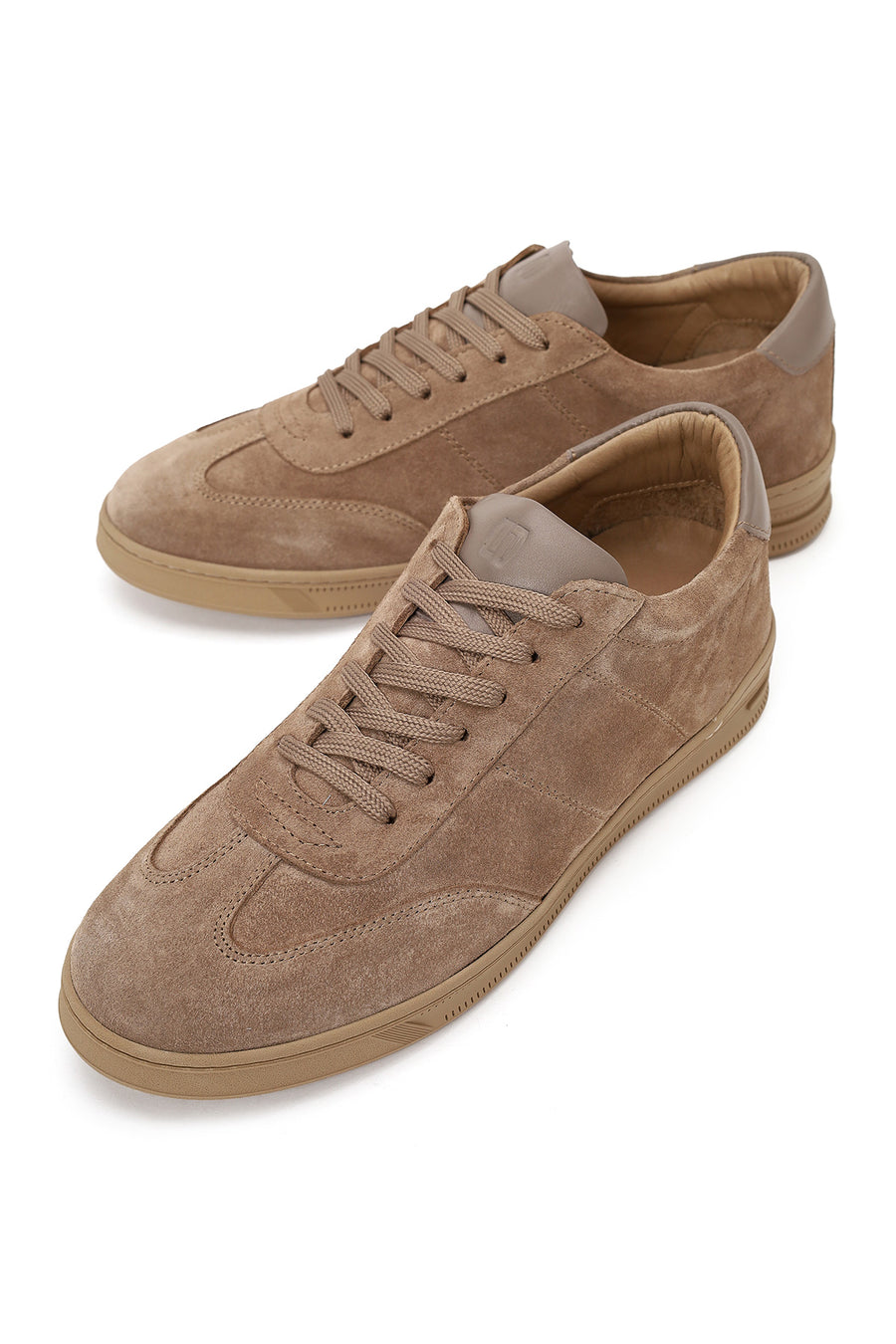 Erkek Bej Bağcıklı Süet Deri Sneaker