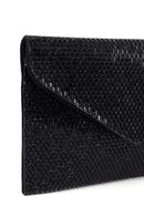 Woman Black Chain-Strap Rhinestone Evening Bag | Derimod
