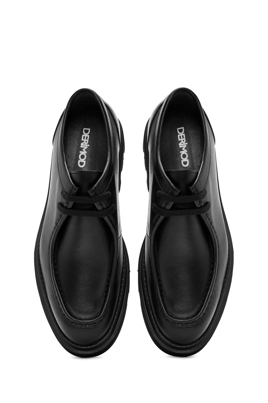 Men's Black Lace-up Leather Casual Shoes