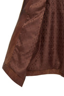 Britney Women's Brown Shirt Collar Oversize Leather Jacket | Derimod