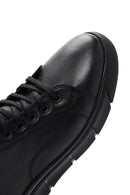 Men's Black Leather High Top Sneaker | Derimod