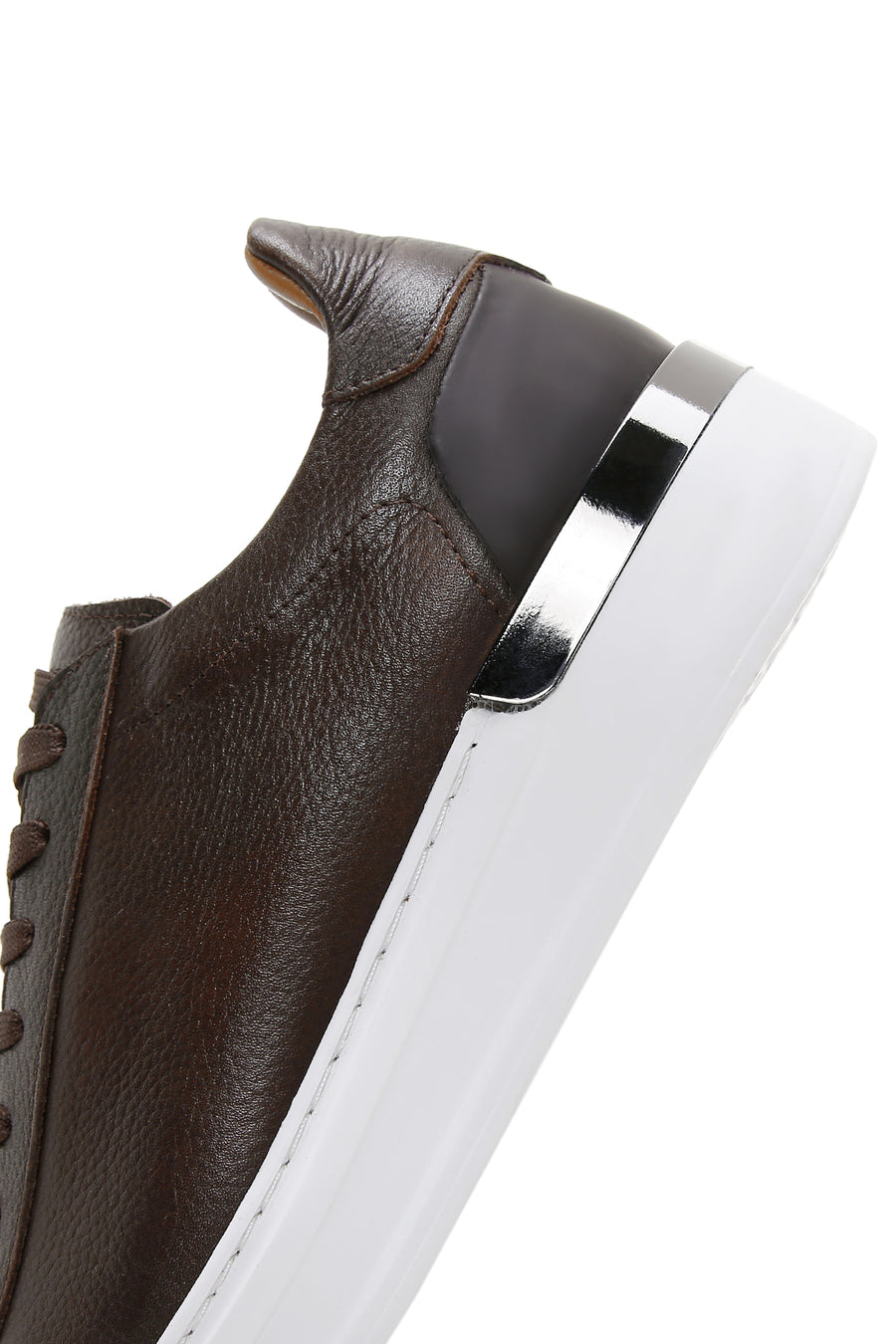 Men's Brown Lace-Up Leather Sneaker