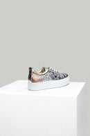 Star Detailed Silver Women's Leather Sneaker | Derimod