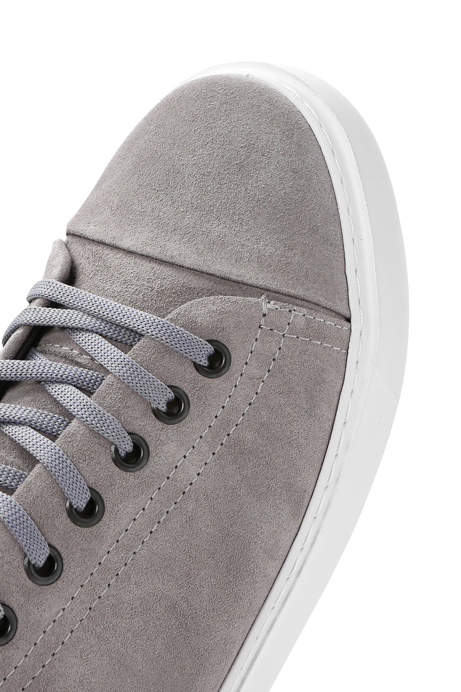 Men's Gray Lace-Up Suede Leather Sneaker