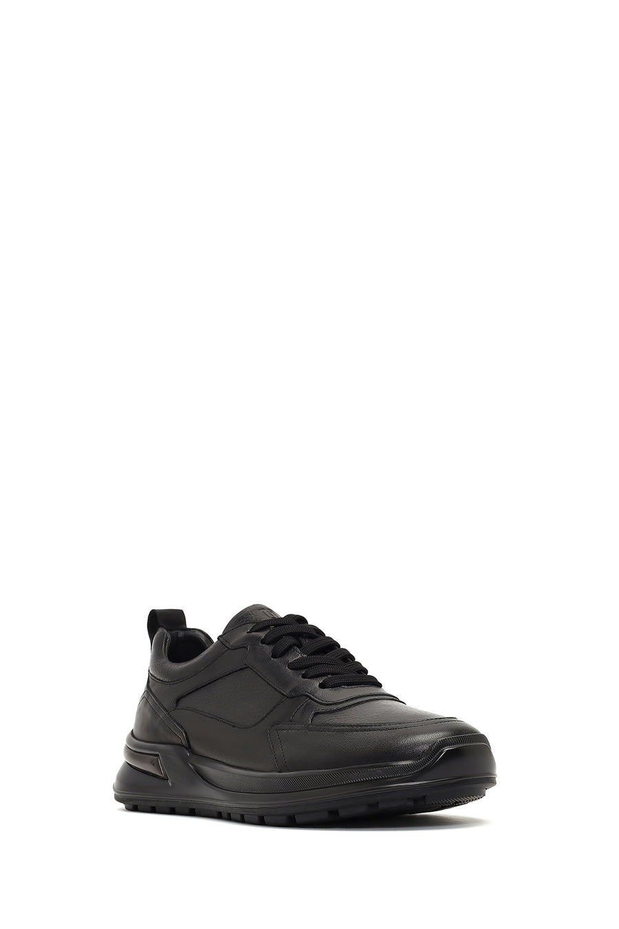 Male Black Lace-Up Leather Sneaker