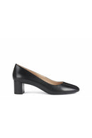 Geox Women's Black Pheby 50 Leather Thick Heeled Shoes | Derimod