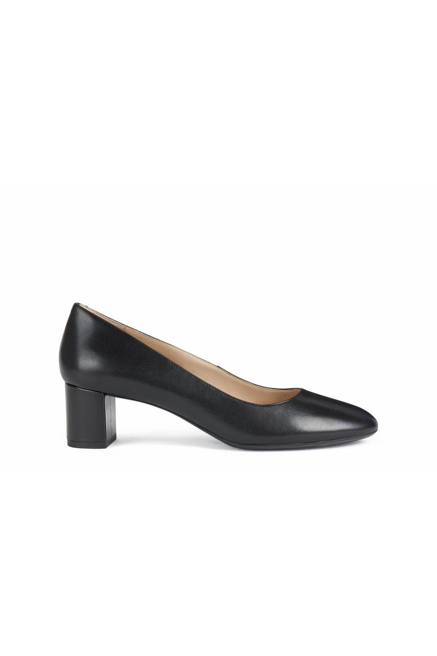 Geox Women's Black Pheby 50 Leather Thick Heeled Shoes D16QMB00085C9999 | Derimod