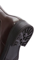 Women's Brown Zippered Leather Casual Boots | Derimod