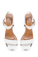 Women's White Ankle Strap Low Heeled Sandals | Derimod