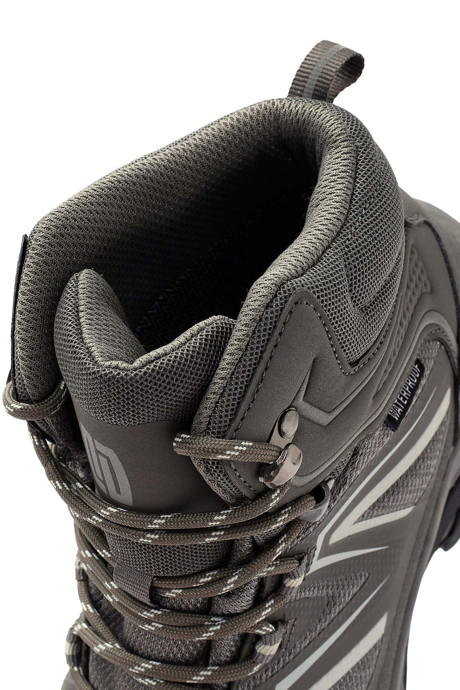 Derimod Dry Men's Grey Laced Waterproof Leather Outdoor Boots