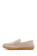 Male Beige Suede Leather Loafer | Derimod