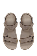 Derimod Zero Male Beige Strapped Fabric Sandals | Derimod
