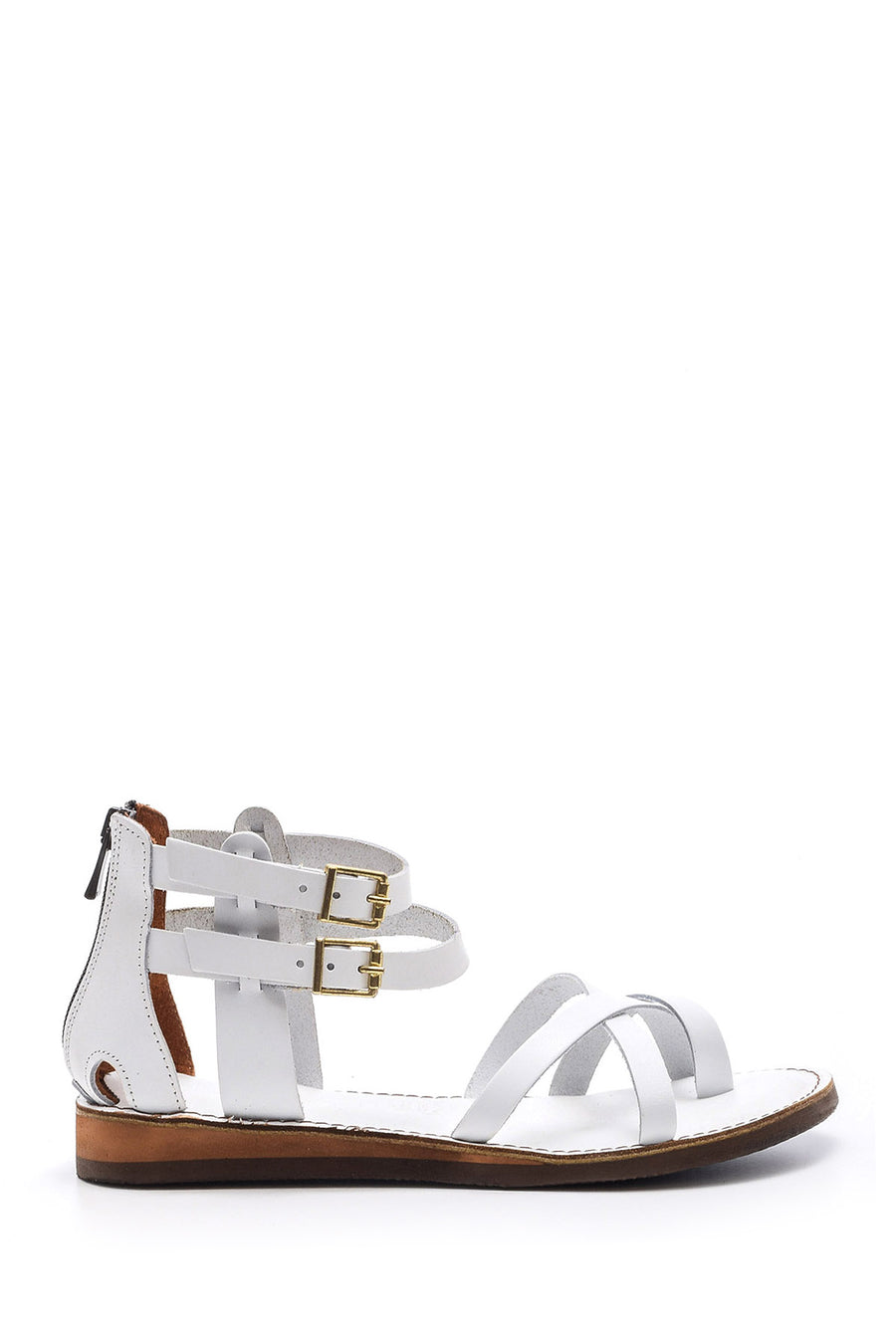 Women's Ankle Strap Leather Sandals 19SFD166718 | Derimod