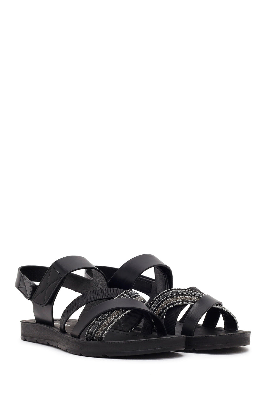 Women's Black Strappy Sandals