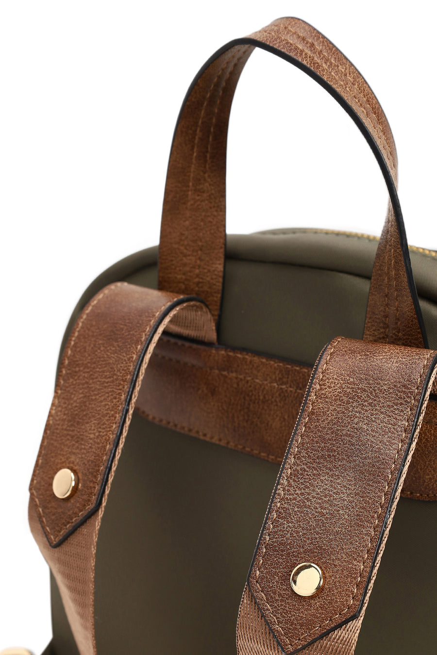 Woman Green Fabric Backpack