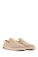 Male Beige Patterned Fabric Loafer | Derimod