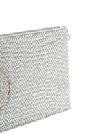 Woman Silver Chain-Strap Rhinestone Evening Bag | Derimod