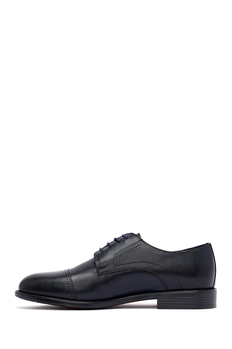 Men's Navy Blue Lace-Up Leather Classic Shoes