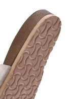 Women's Mink Buckled Suede Leather Slippers | Derimod