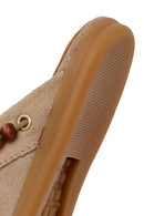Woman Beige Tassel Suede Mule Slipper | Derimod