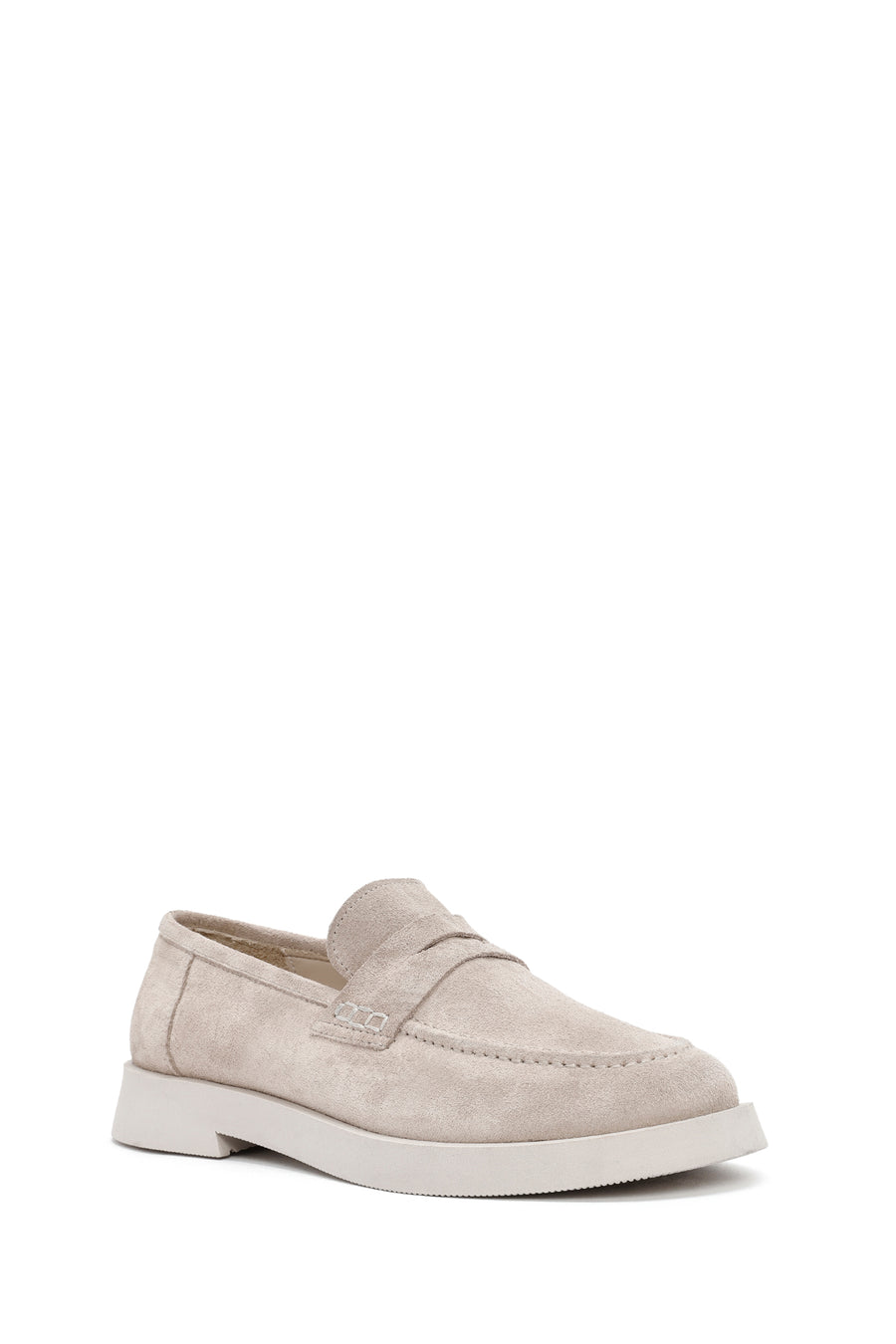 Women's Beige Suede Leather Masculine Loafer
